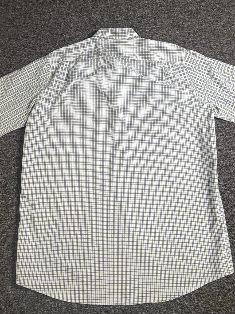 L.L. Bean Men’s Plaid Button-Down Shirt in White, Blue, and Light Green